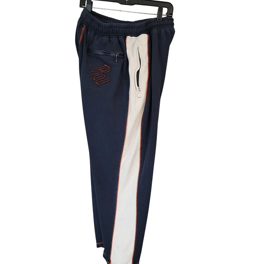 Rocawear Lounge Pants Men's Large Blue Orange Stripe Embroidered Logo Activewear